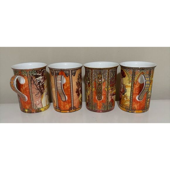 Rare-  Victorian Trading Co. porcelain Cups/ set of 4/ NIB - Picture 4 of 5